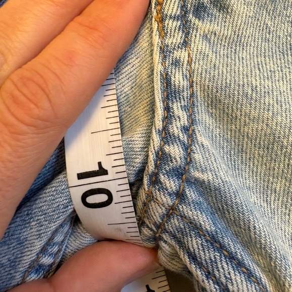 H&M Lightwash High Rise Cropped Wide Leg Distressed Cotton Jeans women's size XS - Picture 6 of 10